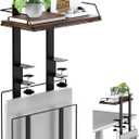 Invech Clamp-On Desk Shelf with Under Desk Cable Book Management Tray, Adjustable Desk Storage Shelf for Office Table Gaming Accessories and Book Storage