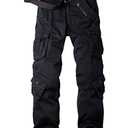 Women's Cotton Casual Military Army Cargo Combat Work Pants with 8 Pocket Black, Size US 10