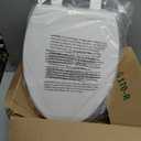 Toilet Seat Elongated, Slow Close Hinges, Four Non-Slip Bumpers, Easy to Install and Clean, Durable Plastic, White Two Sets of Mounting Parts Included