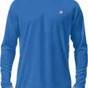 Roadbox Mens UPF 50+ UV Sun Protection Shirts Outdoor Long Sleeve SPF Rash Guard for Fishing Hiking Swimming Running (Vivid Blue, XL)