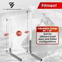 JY PERFORMANCE Boat Trailer Guide-ons, 40"/48" Adjustable, Rustproof Electro-Galvanized Steel Trailer Guide ons, Trailer Guides with White PVC Pipes, for Ski Boat, Fishing Boat, Sailboat Trailer 2PCS