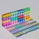 Rainbow Crystal Acrylic Cubes Children Learning Color Light Shadow Toy, Stacking Gem Blocks Sensory Building Blocks for Kids(48PCS)