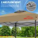 Benass 10x10 Pop Up Canopy Tent, Khaki