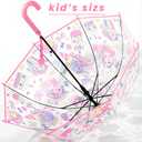 MRTLLOA Kids Clear Bubble Umbrella with an Easy Grip Curved Handle, Safety Transparent Dome Bubble Umbrella for Toddler Boys Girls
