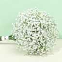 Pusuny Baby Breath Artificial Flowers, 6 Pcs Gypsophila Faux White Flowers Fake Baby Breath Real Touch Flowers Bouquets for Bride Wedding Decorations Party Floral Arrangements DIY (White)