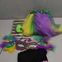 SATINIOR 5 Pcs Mardi Gras Outfit for Women Mardi Gras Costume Purple Sequin T-Shirt Skirt with Feather Mask Beads (Without a Necklaces ), Size M