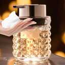 Foaming Hand Soap Dispenser, Glass Foam Soap Dispenser or Lotion Dispenser for Kitchen & Bathroom Refillable Clear Glass Liquid soap Dispenser with Large Silver Pump-1 Pack