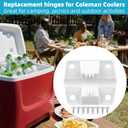 2 x 4pcs Cooler Hinges Replacement for Coleman, Durable Plastic Hinges Kit with 16pcs Stainless Steel Screws Cooler Replacement Parts for Camping Freezer and Ice Chest