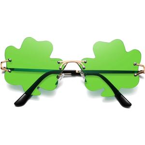 HAOLOTA St. Patrick's Day Sunglasses Shamrock Four-Leaf Clover Green Irish Costume Glasses Decorations Accessories