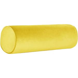 Tinbolunce Neck Roll Pillowcases with Zipper - Full Moon Bolster/Round Cylinder Pillow Case Covers for Bedroom, Living Room, Sofa - Solid Color Neck Cervical Pillowcase Cover 18 x 6 (Yellow)