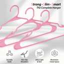 Plastic Hangers for Clothes - Durable & Versatile Color, Coat, Shirt & Pants Hangers - Space Saving Closet Storage Organizer Essentials with Non-Slip for Home, Dorm, Apartment (Pink, 50 Pack)