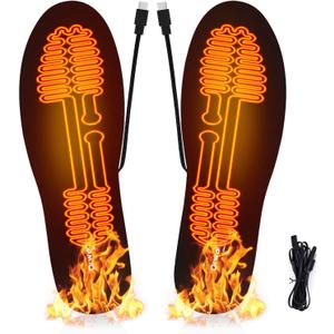 Dr. Warm 3 Heating Levels Heated Insoles USB Electric Power Thermal Soles for Men and Women Winter Boots Shoes Sneaker Ice Fishing Camping(No Battery)