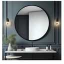 Bathroom Mirrors for Over Sink, 36 Inch Circle Mirror with Metal Frame, Black Wall Mirror for Vanity, Entryway, Living Room, Hallway and Bedroom Decor