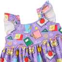 Vieille Toddler Girls Summer Dress Ruffle Sleeveless Casual Beach Sundress Tiered Swing Princess Dress for 2-8 Years (Purple)