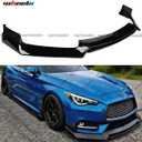 Front Lip Compatible with Infiniti Q60 2017-2022, Gloss Black
