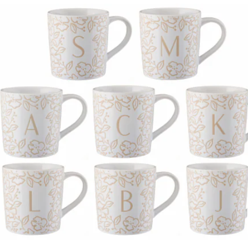 Parker Lane Coffee Mug Set, Letter C & L, And  Paper Mate Flair Felt Tip Pens | Medium Tip (0.7mm) | Mixed Retro Colours | Marker Pens for Kids and Adults to Colour in Journals and More | Pack of 10