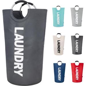 Twira 125L Pro XX-Large Laundry Baskets, Laundry Hamper Stands Up Well, Laundry Bag with Padded Handles, Waterproof Laundry Basket Collapsible, Clothes Hamper for College, Bathroom (Dark Grey)