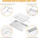 Upgraded LRAL302S LRAL303S Air Fryer Basket and Tray Replacement for LG Air Fryer Tray 304 Stainless Steel LG Stove Oven Parts Air Fry Basket Drip Pan Oven Airfryer Tray Rack1 Set