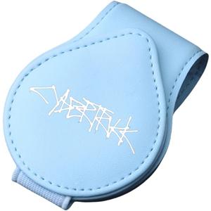 2 x Car Sunglass Holder Compatible with Tesla Cybertruck 2025 2024 Cyberbeast Interior Accessories Organizer Leather Eyeglass Hanger Visor Ticket Card Clip Cyber Truck Decor Sunglasses Holders (Blue)