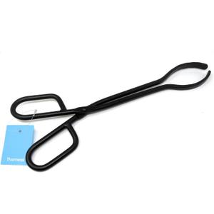 Black Heavy Duty Cast Iron Fire Place Log Tongs for Indoor Fire/Fire Pits Accessories/Tongs for Outdoor Stove/Long Logs Tweezers/Firewood Tongs/Campfire Tongs