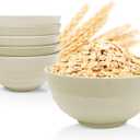 Numkey 60 oz [Set Of 6] Large Cereal Bowls Wheat Straw Bowls Salad bowls Soup bowls Unbreakable Oversized bowl Dishwasher & Microwave safe BPA free Cereal bowls for kitchen (Beige)