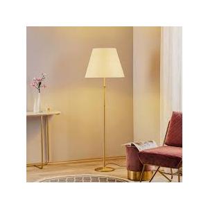 Modern Floor Lamp with 3 Color Temperatures, Foot Switch Standing Lamps for Living Room,Tall LED Standing Lamps for Living Room, Bedroom, Office, Beige Linen Shade, 9W Bulb Included, Gold