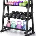 Leteuke 3 Tier Dumbbell Rack Stand Only, Heavy Duty 34.33" x 18.7" x 37.09"
