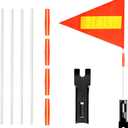 Bike Safety Flag Bike Flags with Pole for Safety Bicycle Flag with Reflective Stripe Adjustable Height Fiberglass Pole Safety Sign Resistant Waterproof Orange Flag High Visibility for Golf Carts Flags