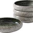 Uaral Salad Plate Appetizer Plate Stoneware Serving Dishes,Japanese Dish Set of 4,5.5 inch 14 oz (Emerald Green)