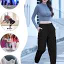 SANGTREE Girls & Womens Drawstring Cargo Jogger Pants,3 Years - Women 3XL (Black, XXL)