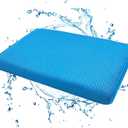 SPRING SEAON Shower Chair Cushion, Gel Shower Seat Cushion with Non-Slip Silicone Bottom, Quick-Dry Mesh Bath Seat Pad, Soft Washable Shower Bench Cushion for Seniors & Adults (Blue)