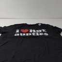 I Love Hot Aunties Premium T-Shirt (Small, Black)