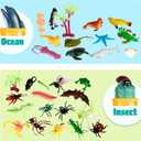 JOYIN 69 Pcs Small Animal Figures, Mini Jungle Toy Set with Sensory Bin, Realistic Wild Forest Playset, Zoo, Ocean, Farm Animals Figurines, Dinosaur Party Favors, Easter Gifts for Boys and Girls 3-5