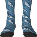 Funny Socks Novelty Crazy Socks Gifts For Women Men (1-2, Blue Ocean Fish)
