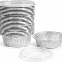 Jijukor [20 Pack] 5" Mini Aluminum Foil Containers with Lids, 5 Inch Round Disposable Foil Pans for Baking, Meal Prep & Takeout