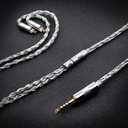 2 x Yongse White Zebra 0.78 2pin Earphone Upgraded Replacement Cable 7N Monocrystalline Copper Silver Plated IEM Monitors Headphone Audiophile Cables (4.4mm)