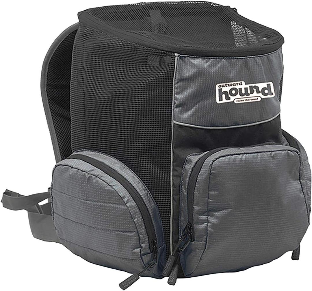 Outward Hound Poochpouch Backpack Small Dog Carrier, Grey (13.0"L x 8.0"W x 13.0"H)