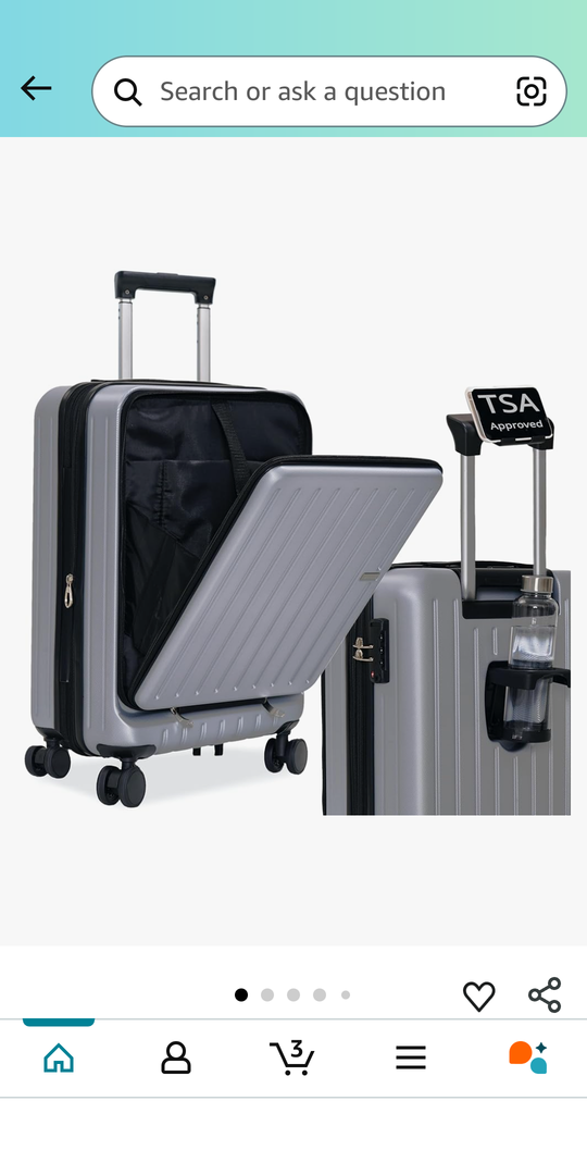 Carry-on Luggage by MAITO - Hardside Lightweight Carry on Luggage with Spinner Wheels, Laptop Compartment, Built-In Phone & Cup Holder - 20-inch 22L Expandable to 29L, Airline Approved TSA Lock