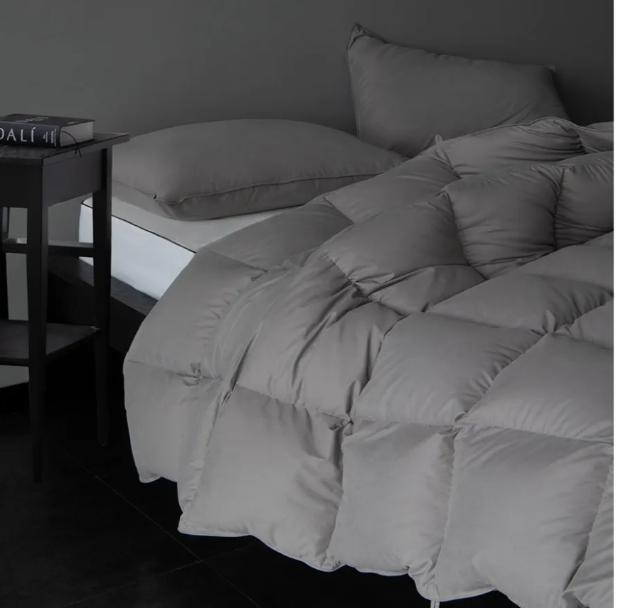 Luxury Gray Down Fiber Comforter King Size - All Season Duvet Insert - Ultra-Soft Hotel Collection Comforters - 59 Oz Fluffy Medium Warmth (Gray, 106x90)