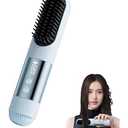 2026 Upgraded Go Brush Pro for Short Hair, 3 Heat Settings for All Hair Types, 30s Fast Heat, Ionic & Ceramic Care, Cold Air Mode, 2500mAh USB-C Rechargeable Straightening Brush (Blue)