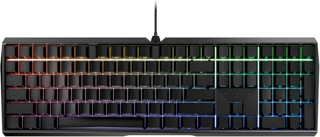 Cherry MX 3.0S, Wired Mechanical Gaming Keyboard, Front Lettering Keycaps, Robust Aluminum Housing, RGB-Lighting, Full Key Rollover, MX Silent RED Switches, Black