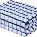 Urban Villa Kitchen Towels Black/White Set of 3 Terry Kitchen Towels 100% Cotton Ultra Soft Size 20X30 Inches Highly Absorbent Over Sized KitchenTowels with Hanging Loop KitchenTowels