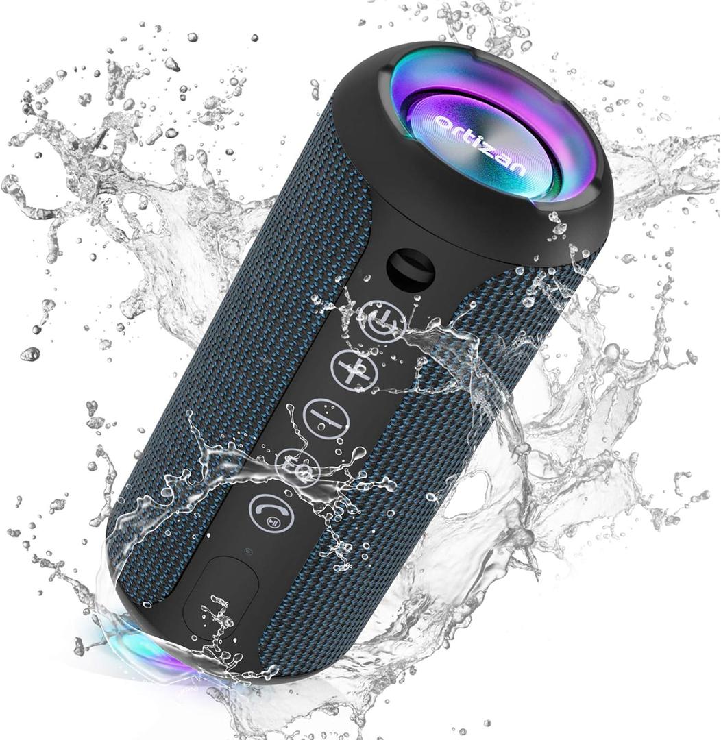 Ortizan Portable Bluetooth Speaker, IPX7 Waterproof Wireless Speaker with 24W Loud Stereo Sound, Outdoor Speakers with Bluetooth 5.0, 30H Playtime,66ft Bluetooth Range,TWS Pairing for Home (Navy)