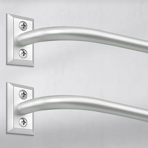 Hei!Dear 2 Pack Blackout Curtain Rod for Windows 28 to 48 inch (2.33-4Ft), Wrap Around Room Darkening Curtain Rods, 5/8" Samll Adjustable Modern Decorative Window rod,Silver