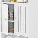 Wall Bathroom Storage Cabinet, 4-Tier Medicine Cabinet with Door, Shelf Organizer for Living Room Kitchen Entryway Small Space