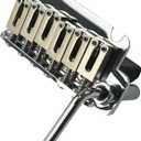10.8mm Electric Guitar Bridge Zinc Alloy Saddles Block Stainless Steel Plate 2 Point Tremolo Bridge Compatible with 6-string Start St Electric Guitar Replacement Parts (Chrome)