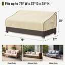 MR.COVER Outdoor Couch Cover Waterproof, Patio Furniture Covers for 3-Seater Couch, Heavy Duty Patio Couch Sofa Covers, Fits up to 76" W x 37" D x 35" H, Moisture-Proof & UV-Protection, Brown & Khaki