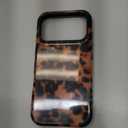 Jusy Compatible with MagSafe Brown Tortoise Shell Print Phone Case for iPhone 17 Pro, Amber Trendy Luxury Magnetic Soft TPU and Hard PC Protective Phone Cover for Women Girls - Black