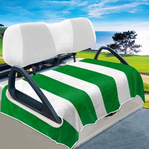 YOKYHOM Golf Cart Seat Covers, Classic Style Golf Cart Seat Towel Blanket Keeps Seat Comfortable and Clean, 100% Microfiber, Suits Yamaha, EZGO, Club Car and More 2-Seat Golf Carts, 51''x 31'' (Green White)