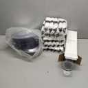 I00000 350 Pcs Clear and Black Plastic Plates,Black Dinnerware Set, Include 50 Dinner and 50 Dessert Plates,50 Plastic Cups,50 Per Rolled Napkins with Cutlery for Happy New Year 2026